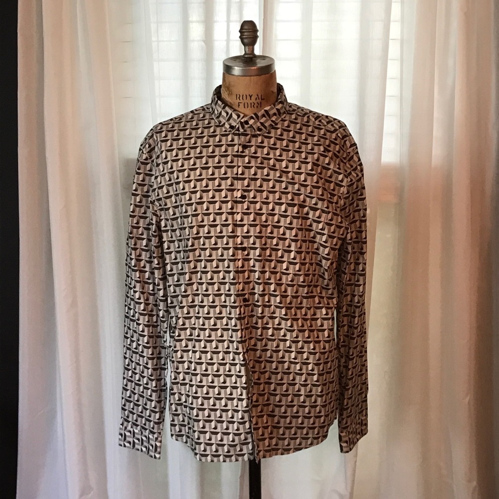 H&M Patterned Men’s Long Sleeve Dress Shirt XL